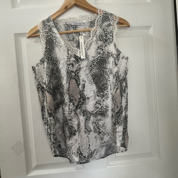 harhay Tops - Stylish Snake Print Tank Top - Black and Gray